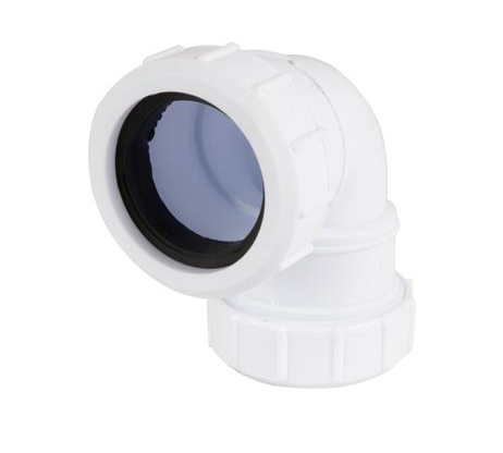 Plastic Compression 90 degree elbow WHITE