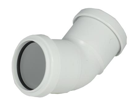 Waste Push fit 45 degree bend WHITE