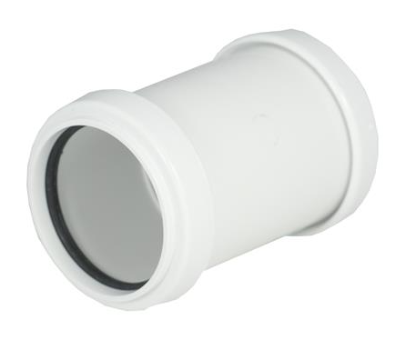 Waste Pushfit Straight Coupler WHITE