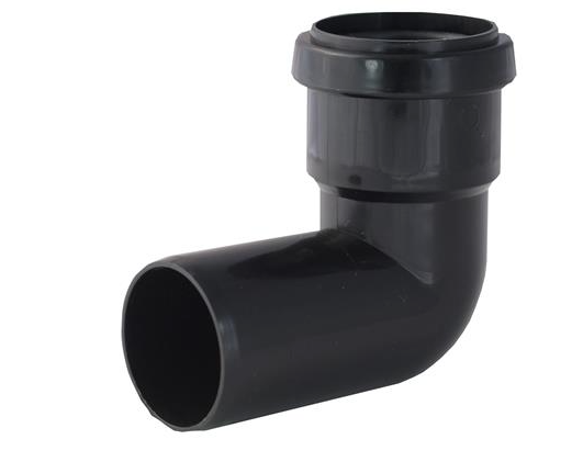Waste Pushfit 90 degree Street conversion Fitting BLACK