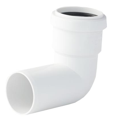 Waste Pushfit 90 degree Street conversion Fitting WHITE