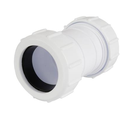 Plastic Compression Straight Coupler White