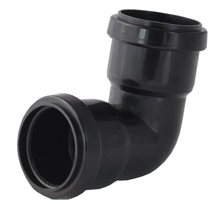 Waste Push fit 90 degree Elbow BLACK