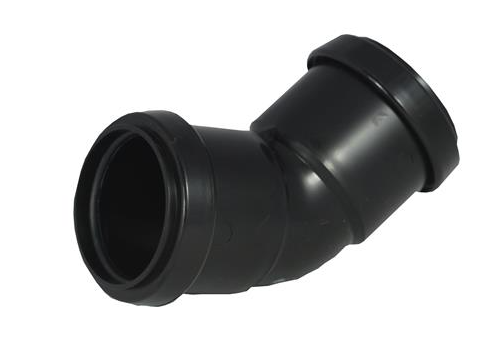 Waste Push fit 45 degree bend Black