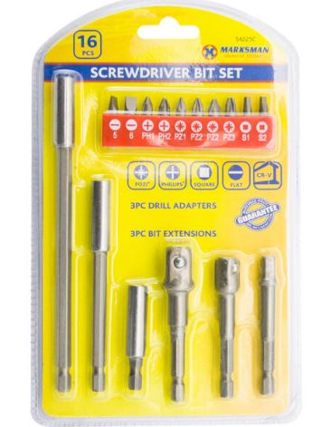 Marksman 16piece Screwdriver Bit set