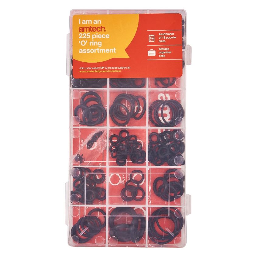 amTech 225 piece 'o' ring assortment