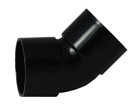 Waste Solvent Weld 45 degree Bend BLACK