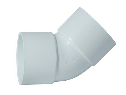 Waste Solvent Weld 45 degree Bend WHITE