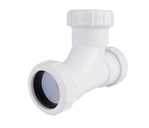 Plastic Compression Equal Tee WHITE