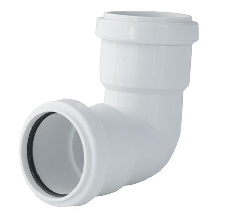 Waste Push fit 90 degree Elbow WHITE